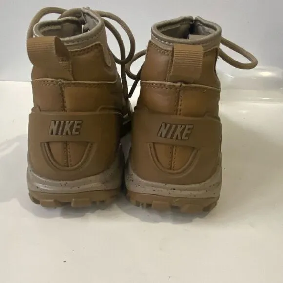 Nike Koth Ultra Mid Top GS Youth Tan Leather Lace Up Boots 859411-201 Size 5 Sne