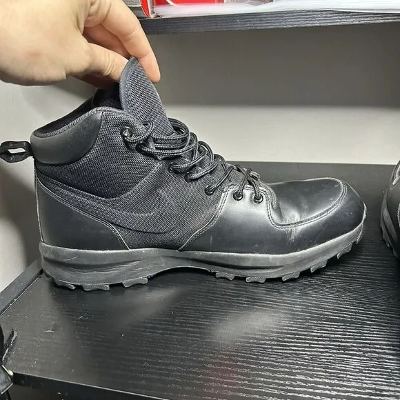 Nike Manoa 456975-001 Black Leather Waterproof Winter Combat Boots Men’s Size 14