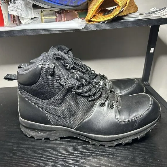 Nike Manoa 456975-001 Black Leather Waterproof Winter Combat Boots Men’s Size 14
