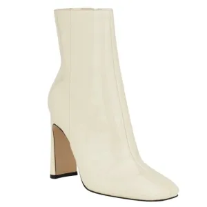 Nine West Women's Tiddo Square Toe Flared Heel Dress Booties Cream Size 12