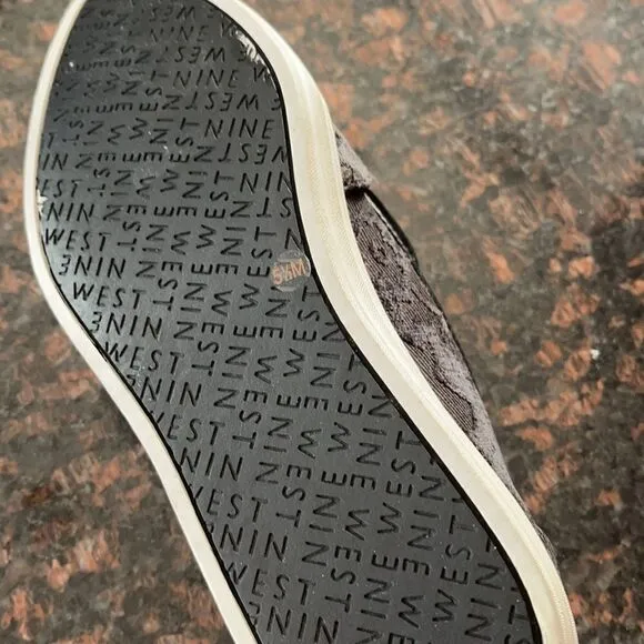 Nine West Black Tone on Tone Shireene Slip on Sneakers Size 5.5 M New