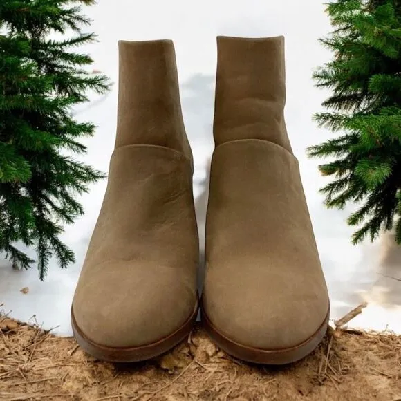 Nisolo Dari Shoes Womens Size 8 Brown Leather Back Zip Heeled Boot Almond Toe