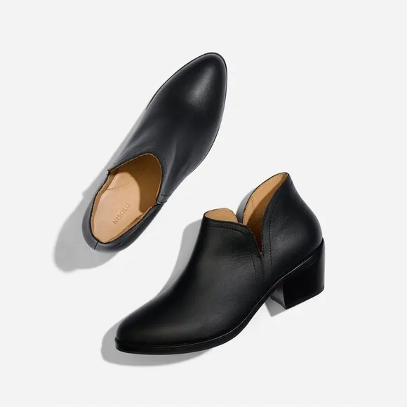 NISOLO MIA Everyday Ankle Bootie Black Leather Handmade Women Size 7 $228 MSRP