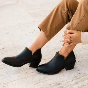 NISOLO MIA Everyday Ankle Bootie Black Leather Handmade Women Size 7 $228 MSRP