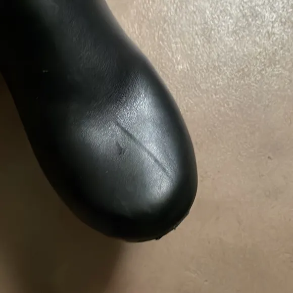 No.6 Leather Clog Buckle Boot 5” Mid Heel in Black