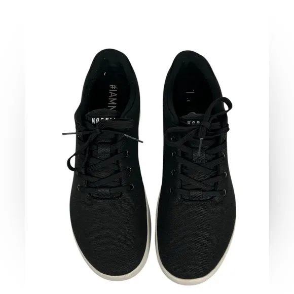 NOBULL Canvas Trainer Workout Sneakers Black White Mens 11.5 Womens 13 Gym