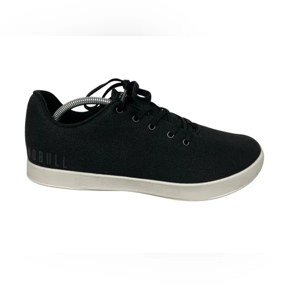 NOBULL Canvas Trainer Workout Sneakers Black White Mens 11.5 Womens 13 Gym