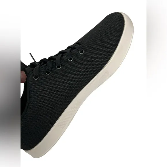NOBULL Canvas Trainer Workout Sneakers Black White Mens 11.5 Womens 13 Gym