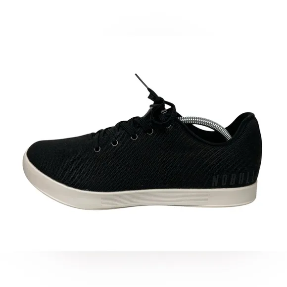 NOBULL Canvas Trainer Workout Sneakers Black White Mens 11.5 Womens 13 Gym