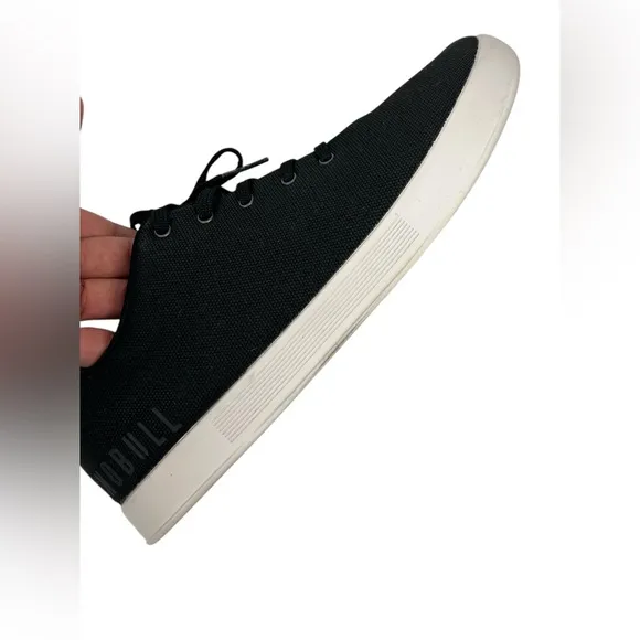 NOBULL Canvas Trainer Workout Sneakers Black White Mens 11.5 Womens 13 Gym
