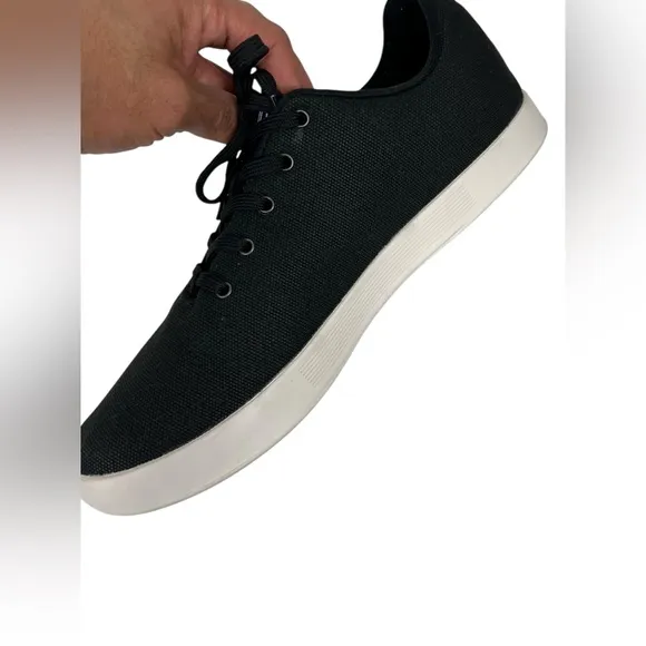 NOBULL Canvas Trainer Workout Sneakers Black White Mens 11.5 Womens 13 Gym