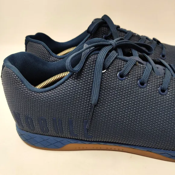 NOBULL Outwork Trainers MENS 13.5 Navy Blue Gum Sole Sneaker Shoes Gym Workout