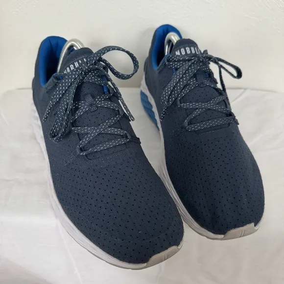 NOBULL Shoes Men 9.5 Women 11 Blue Ripstop Runner Lace Up Gym Training Crossfit