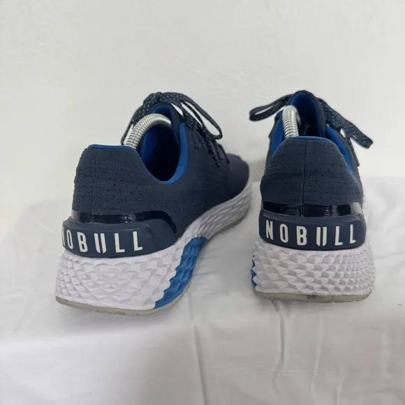 NOBULL Shoes Men 9.5 Women 11 Blue Ripstop Runner Lace Up Gym Training Crossfit