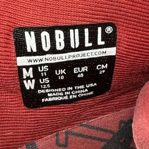 NoBull Super Fabric Trainer Athletic Gym Shoes Red Men's 11 Womens 12.5