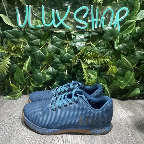 Nobull Superfabric Trainer Men Sz 6 Women 7.5 Workout Gym Shoes Blue Gum  Camo