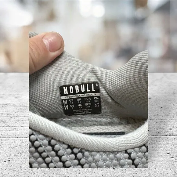 Nobull Superfabric Trainer Men's Size 7.5 Women’s 9 Workout Gym Shoes Gray Black