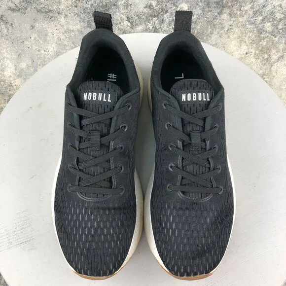 NOBULL Unisex 10.5M 12W Journey Black Mesh Lace-Up Athletic Running Sneakers