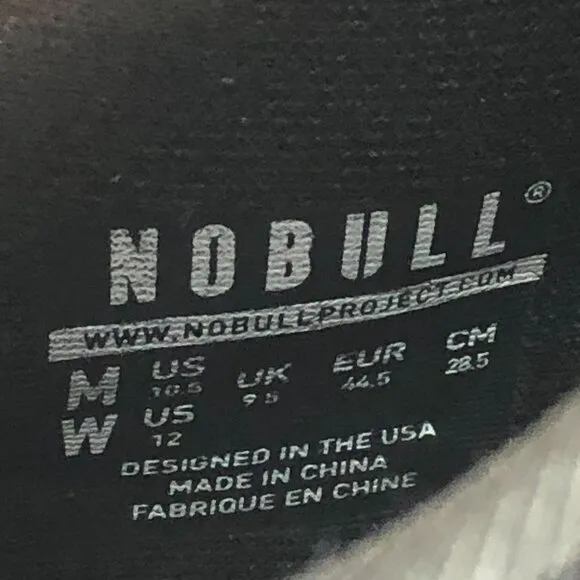 NOBULL Unisex 10.5M 12W Journey Black Mesh Lace-Up Athletic Running Sneakers