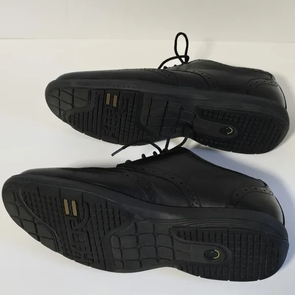 Nunn Bush Mens Comfort Gel Slip Resistant Black Leather Wingtip Oxford Shoes 9.5
