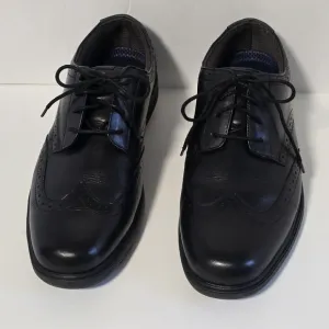 Nunn Bush Mens Comfort Gel Slip Resistant Black Leather Wingtip Oxford Shoes 9.5