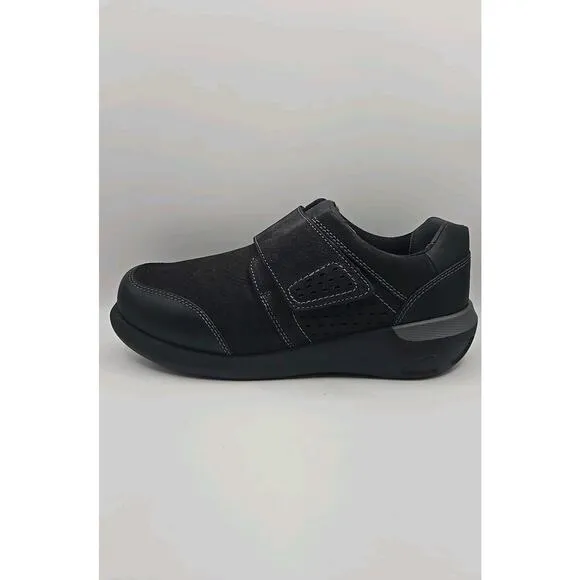 NWB Drew Mens Marshall Slip-On Orthopedic Comfort Shoes Black Leather US 9.5 W