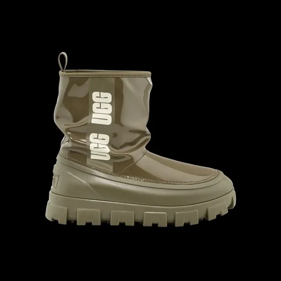 NWOB $170 UGG Brellah Mini Waterproof Chunky Bootie Rain Olive Green Boots