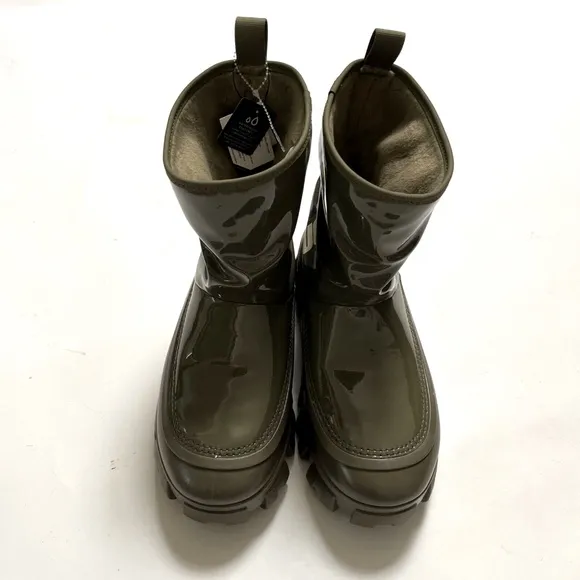 NWOB $170 UGG Brellah Mini Waterproof Chunky Bootie Rain Olive Green Boots