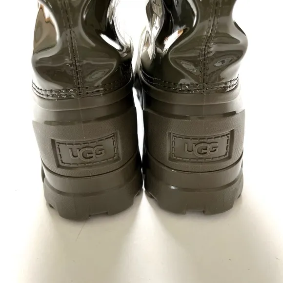 NWOB $170 UGG Brellah Mini Waterproof Chunky Bootie Rain Olive Green Boots