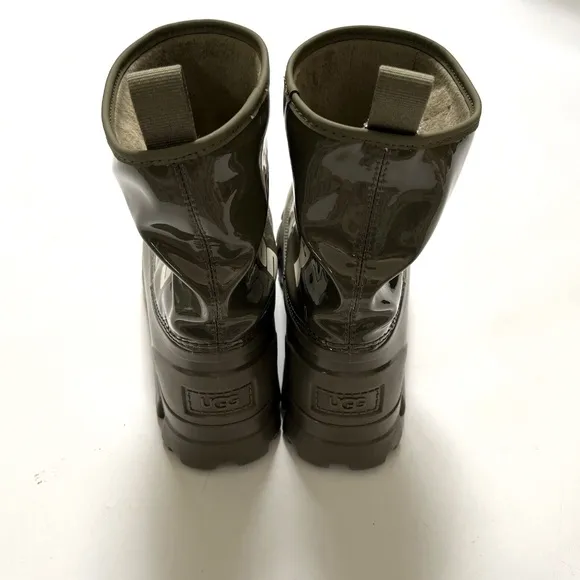 NWOB $170 UGG Brellah Mini Waterproof Chunky Bootie Rain Olive Green Boots