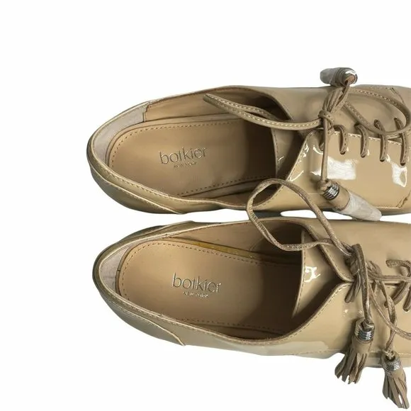 NWOB Botkier NY Shoes Caia Natural Patent Tassel Derby Oxford