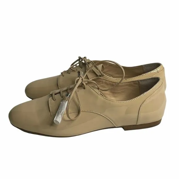NWOB Botkier NY Shoes Caia Natural Patent Tassel Derby Oxford