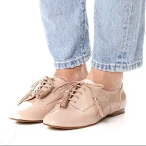 NWOB Botkier NY Shoes Caia Natural Patent Tassel Derby Oxford