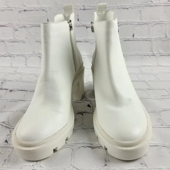 NWOB GB the Change So-Lution Sustainable Leather Chunky Lug Sole Booties