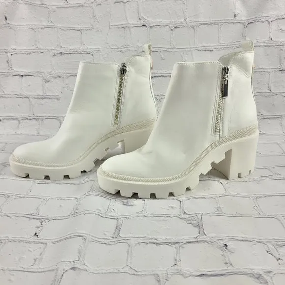 NWOB GB the Change So-Lution Sustainable Leather Chunky Lug Sole Booties