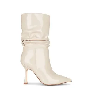 NWOB Jeffrey Campbell Guillo Pointed Toe Slouchy Boots in Ivory Patent size 8.5