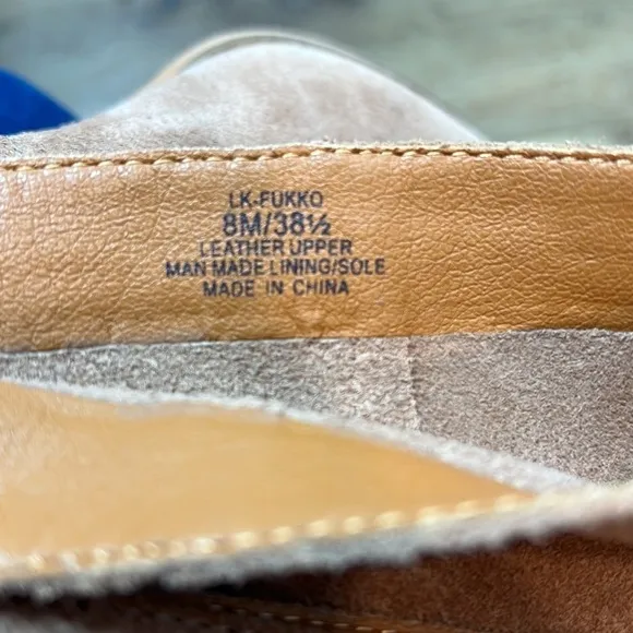NWOB Lucky Brand Fukko Light Brown Suede Mid Calf Boots 38.5/8M