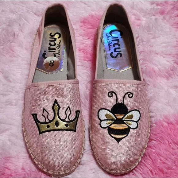 🔹️NWOB Sam Edelman Pink Queen Bee Espadrille Slip-on Shoes Size 8