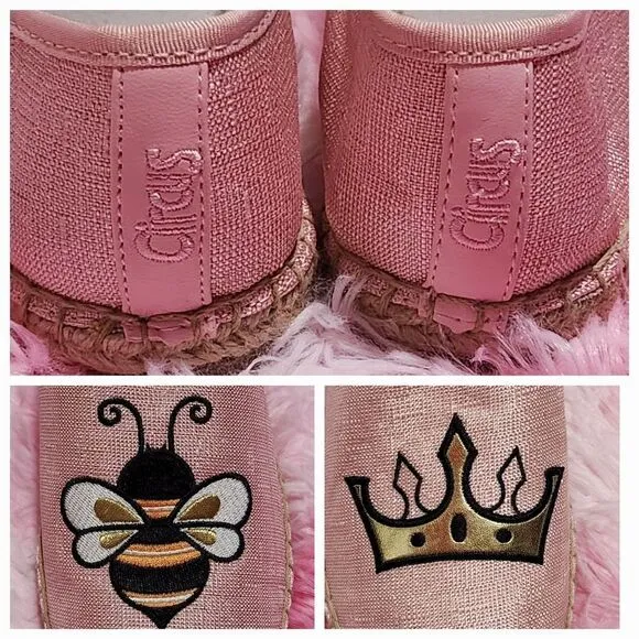 🔹️NWOB Sam Edelman Pink Queen Bee Espadrille Slip-on Shoes Size 8