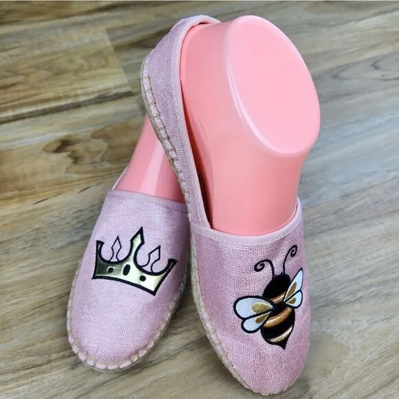 🔹️NWOB Sam Edelman Pink Queen Bee Espadrille Slip-on Shoes Size 8