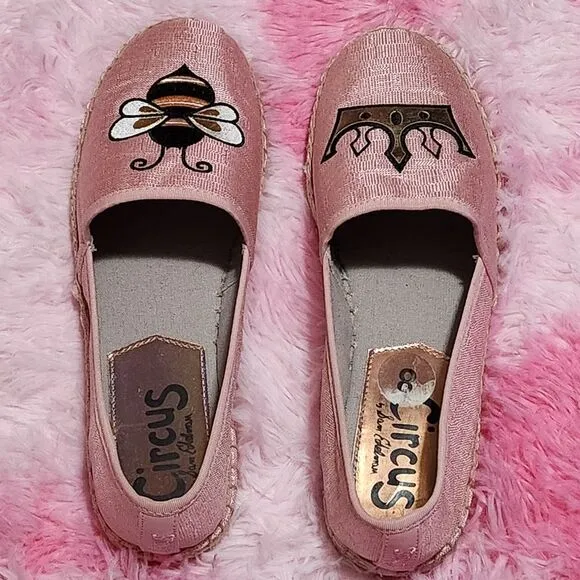 🔹️NWOB Sam Edelman Pink Queen Bee Espadrille Slip-on Shoes Size 8