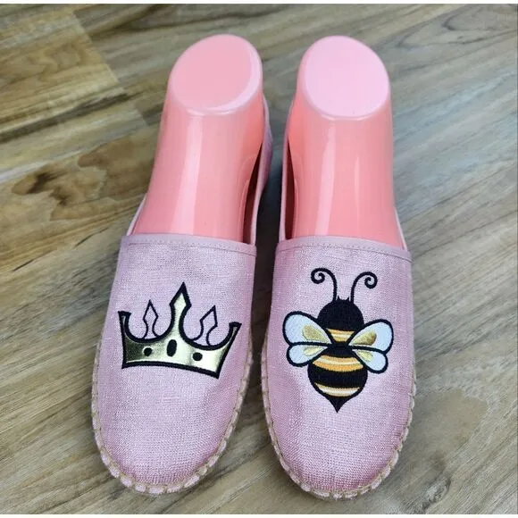 🔹️NWOB Sam Edelman Pink Queen Bee Espadrille Slip-on Shoes Size 8