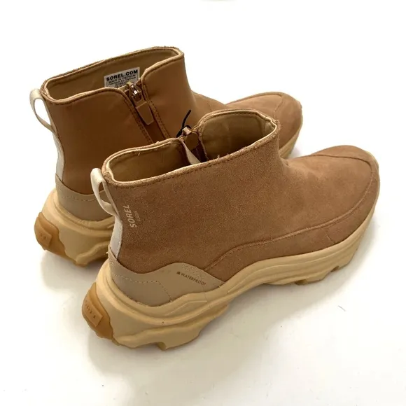 NWOB SOREL Kinetic Breakthru Acadia Waterproof Boots Suede Size 8.5 Tawny Buff