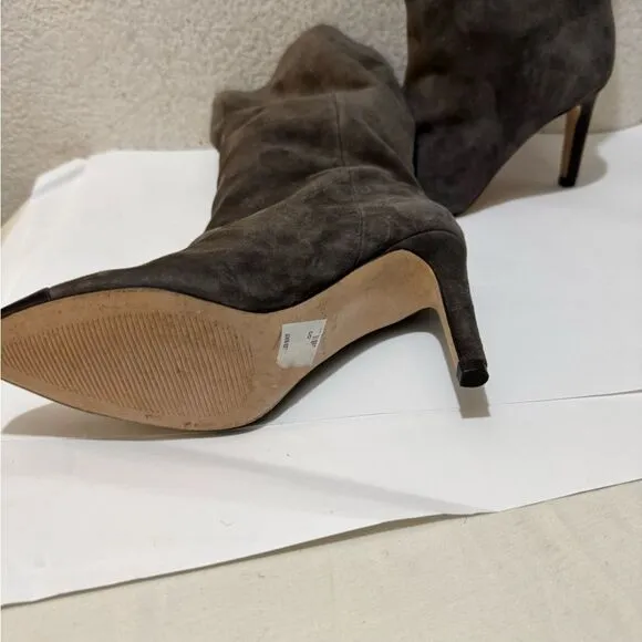 NWOB Ann Taylor Suede Leather mid calf Boots, sz 5M