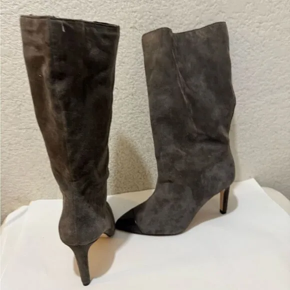 NWOB Ann Taylor Suede Leather mid calf Boots, sz 5M