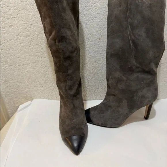 NWOB Ann Taylor Suede Leather mid calf Boots, sz 5M