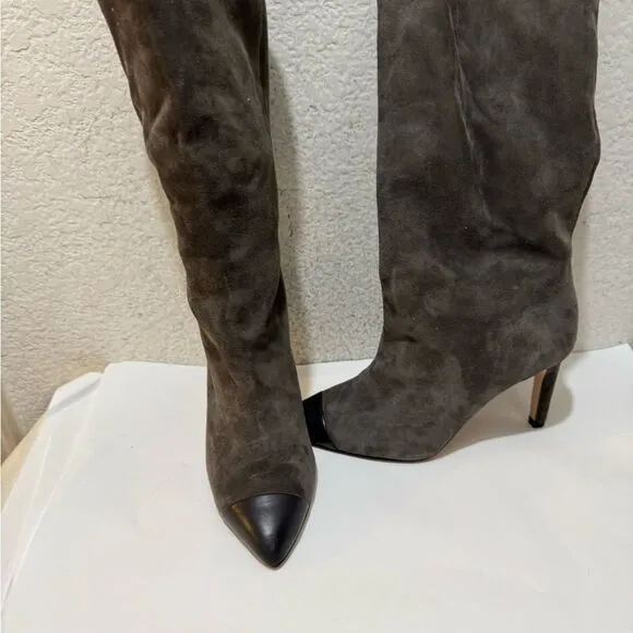 NWOB Ann Taylor Suede Leather mid calf Boots, sz 5M