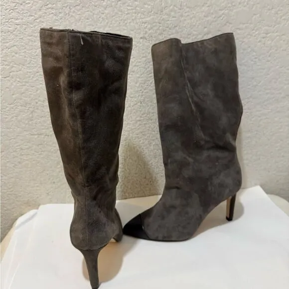 NWOB Ann Taylor Suede Leather mid calf Boots, sz 5M