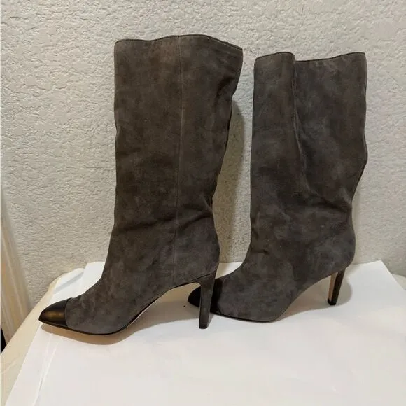 NWOB Ann Taylor Suede Leather mid calf Boots, sz 5M