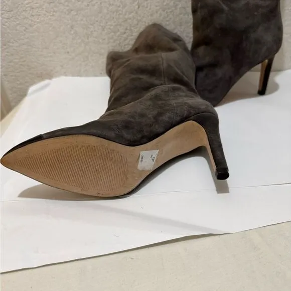 NWOB Ann Taylor Suede Leather mid calf Boots, sz 5M
